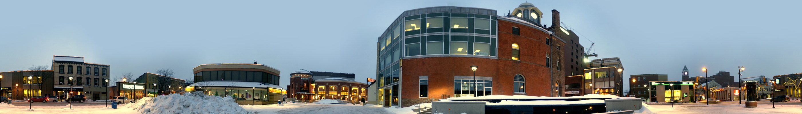 Brampton Ontario skyline panorama with the Rose Theatre