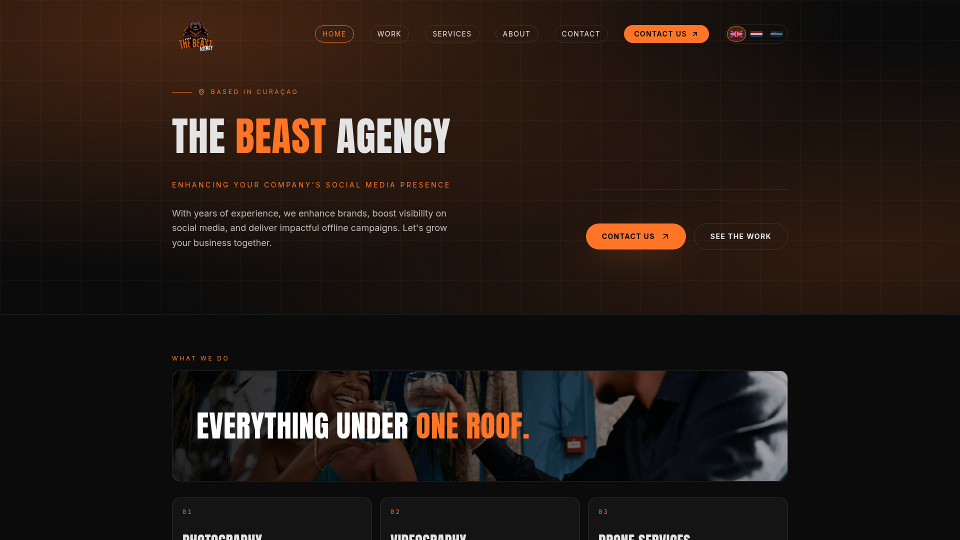 The Beast Agency website - international client of OnLead