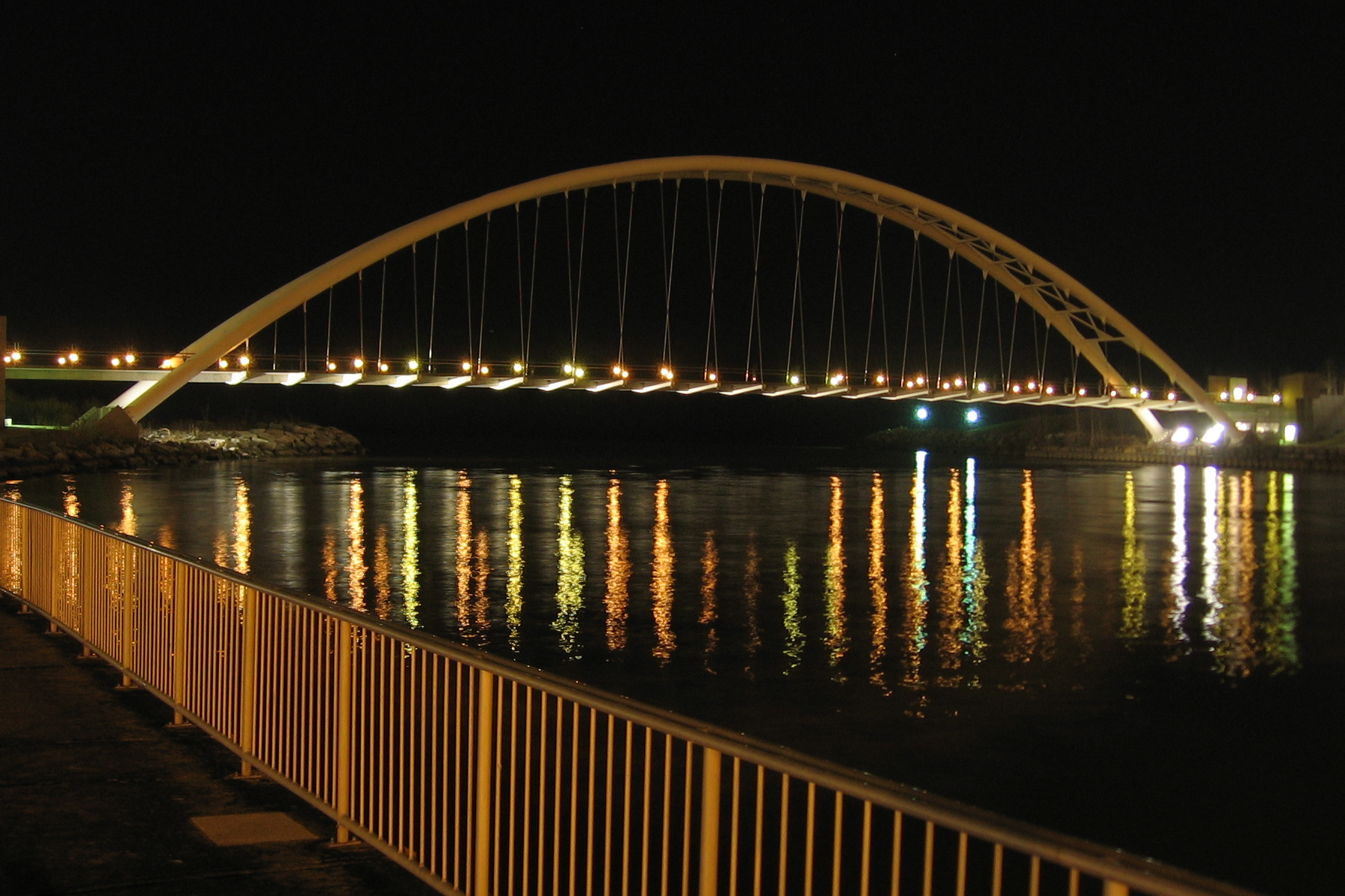 Humber Bay Arch Bridge in Etobicoke at sunset